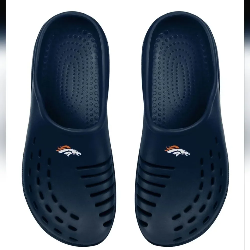 FOCO Men's XL 13-14 Navy Denver Broncos Sunny Day Clogs - New